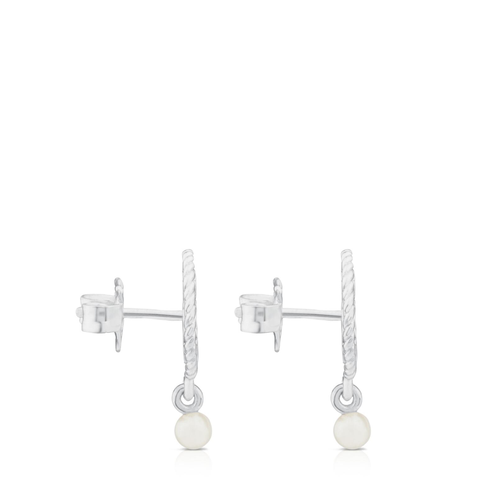 Pendientes de plata con perla cultivada Camee