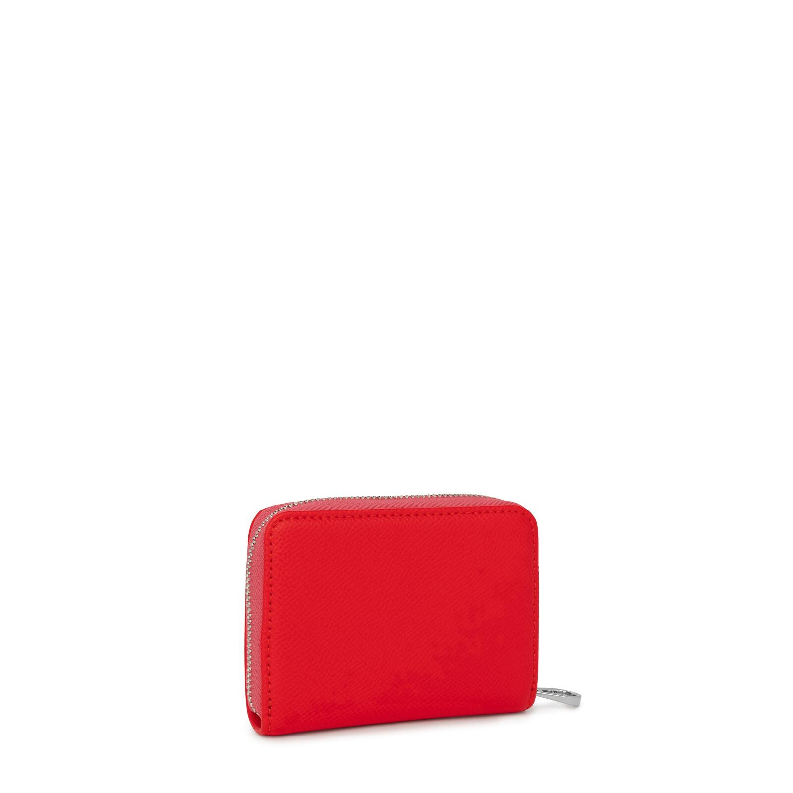 Monedero mediano TOUS de la colección New Dubai Saffiano de piel sintética Saffiano en color rojo, rosa y rosa pálido