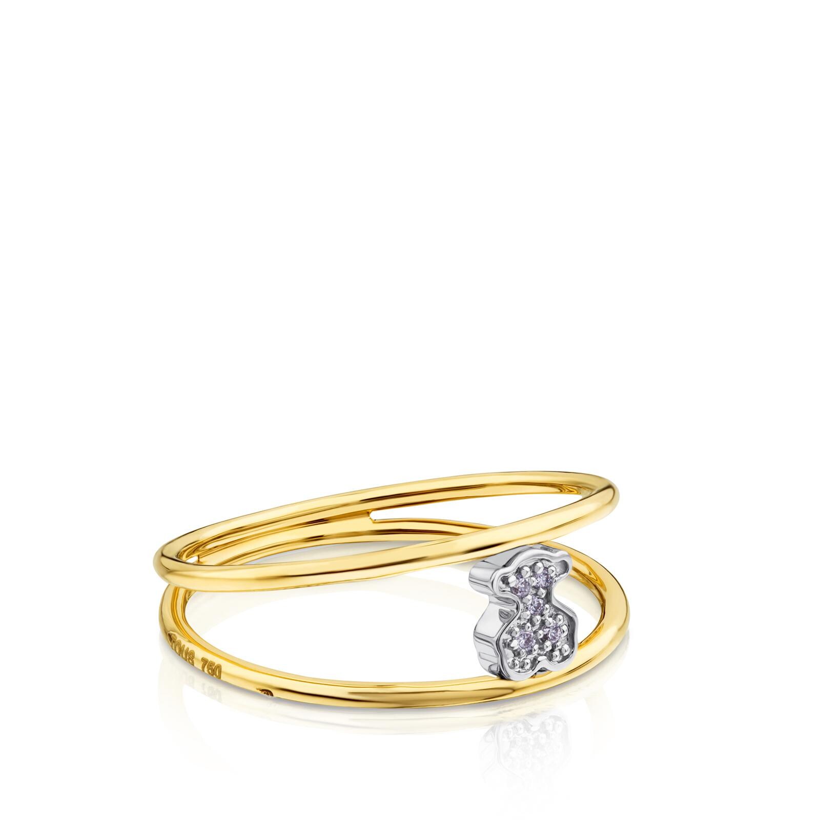 Anillo Puppies de Oro con Diamantes