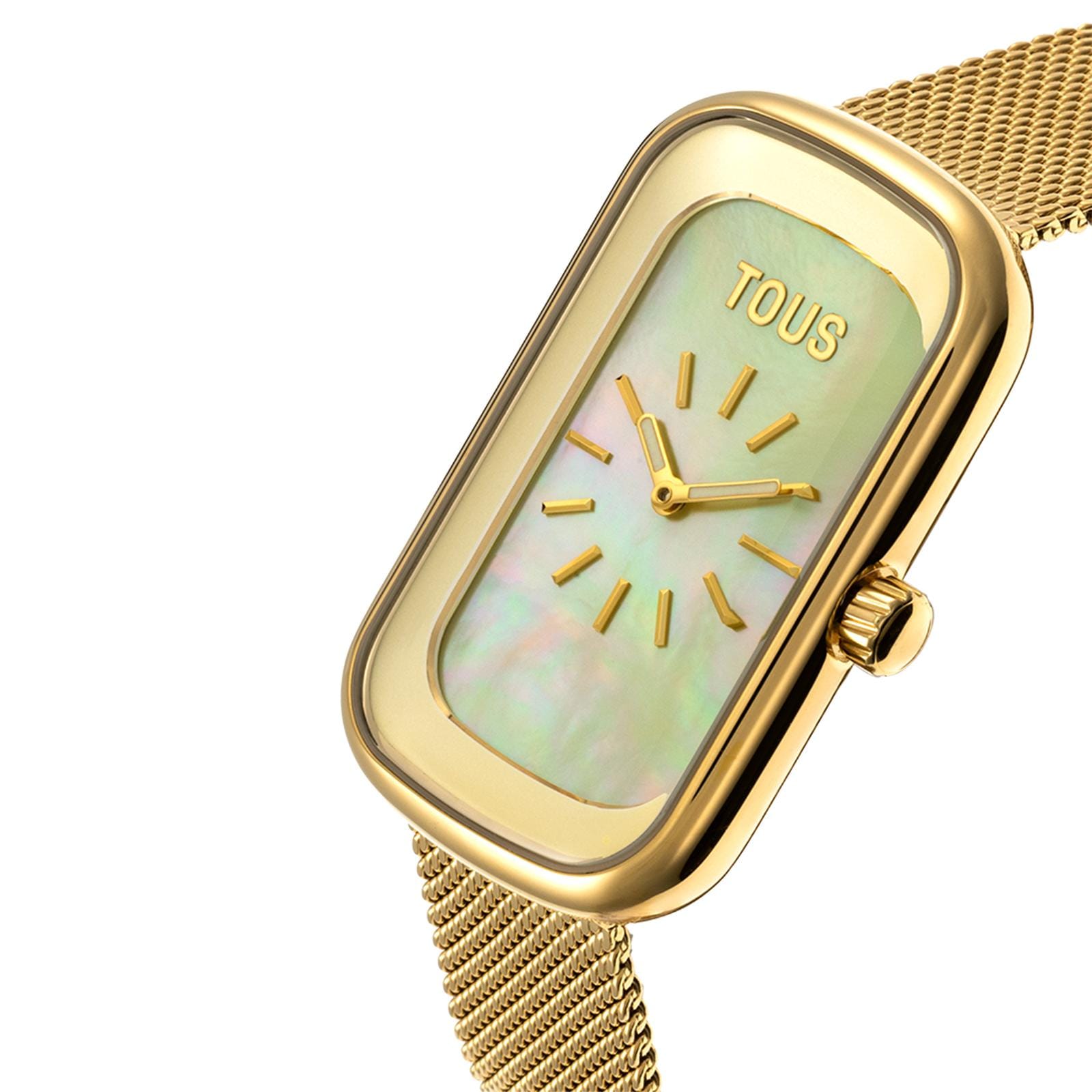 Reloj analógico TOUS T-Band Club con brazalete y caja de acero inoxidable dorado
