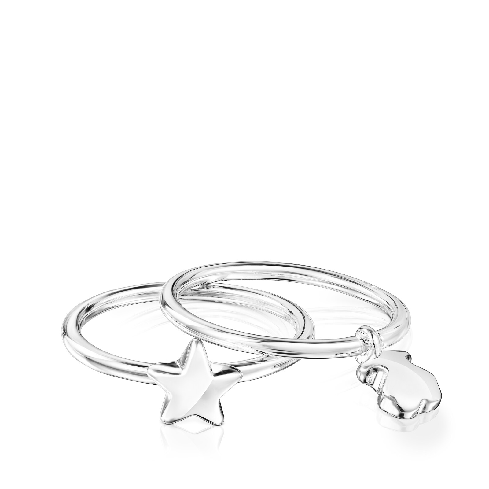 Pack de Anillos Mini Icons oso-estrella de Plata