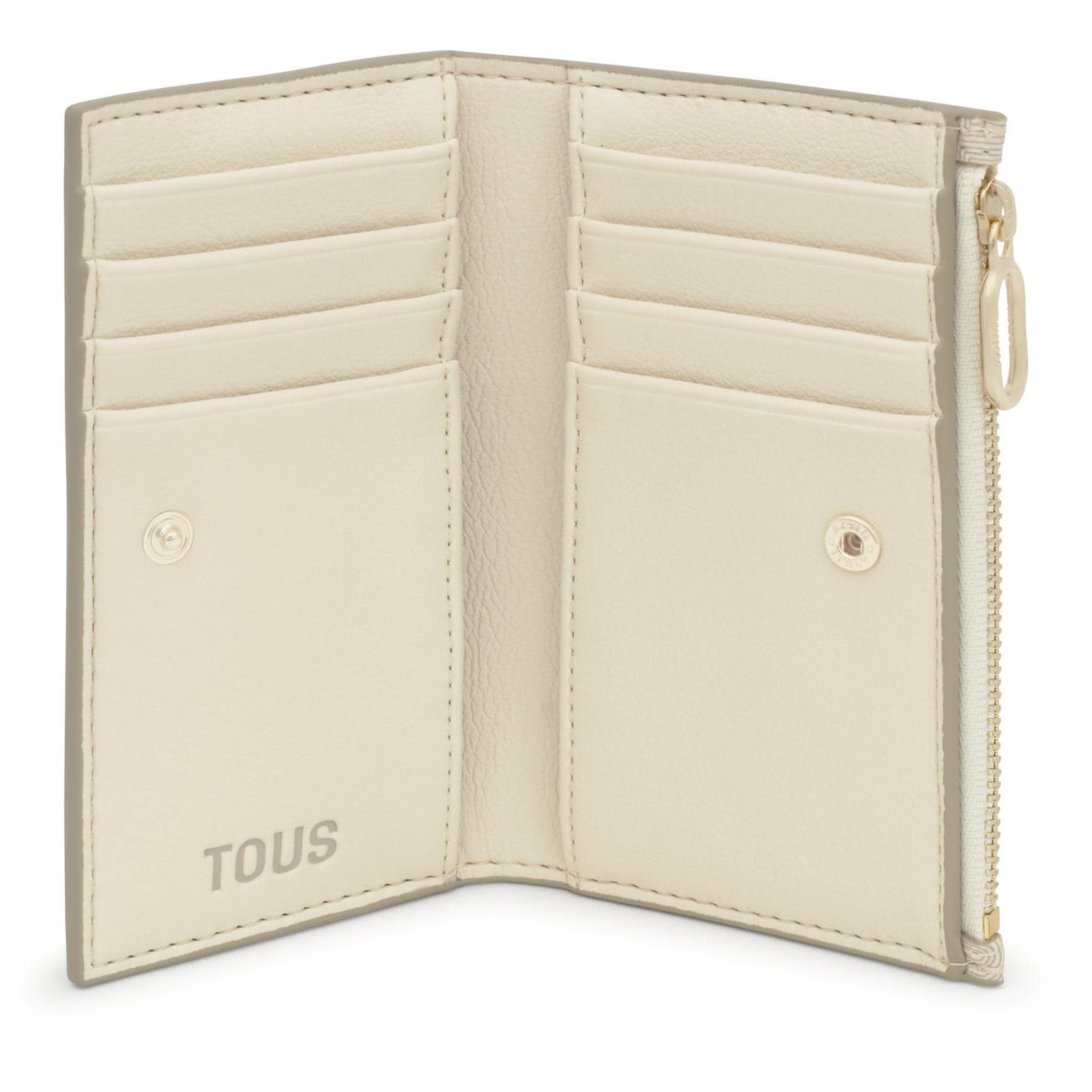 Cartera TOUS Buckles Silhouette de lona con detalles de poliuretano en color beige