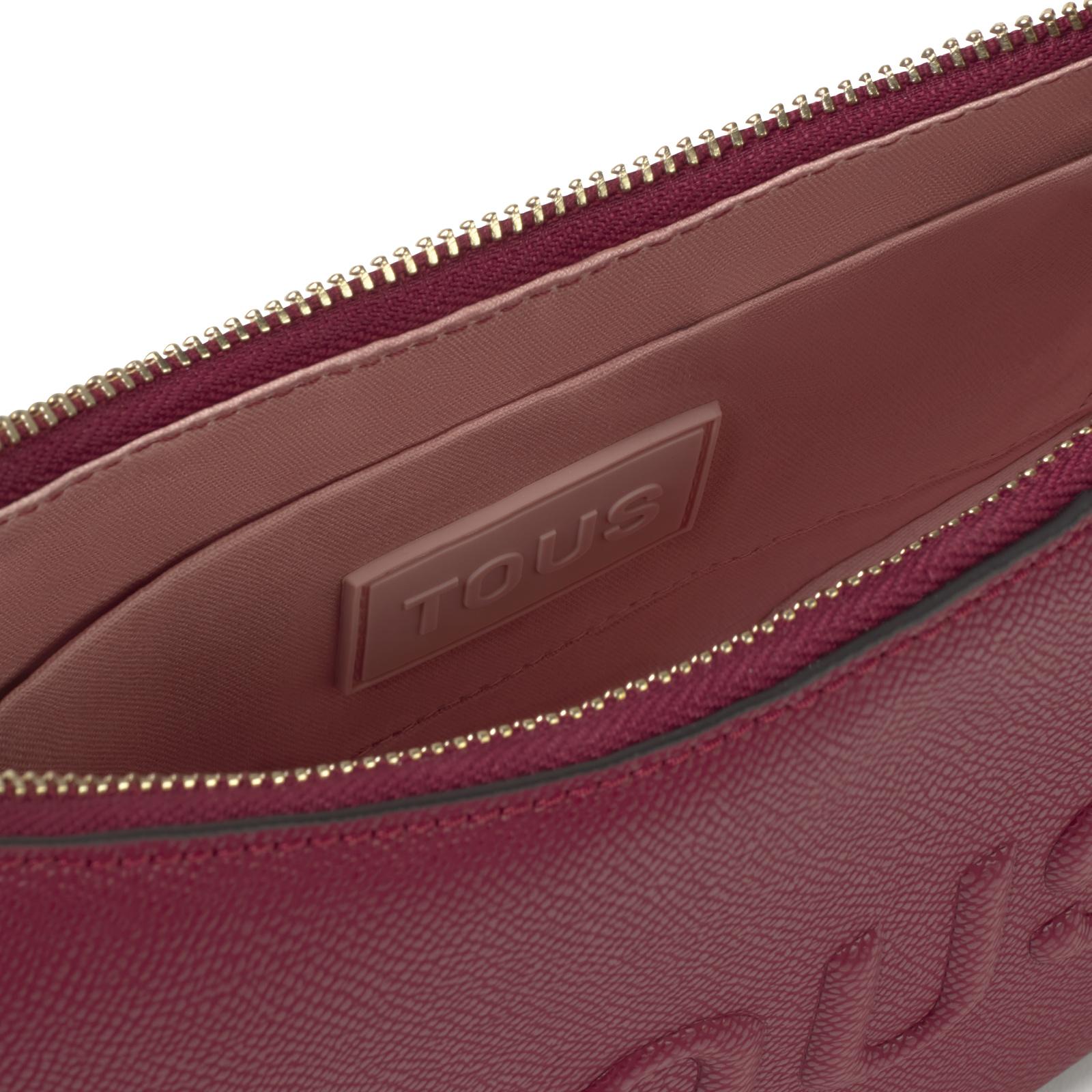 Bolso de hombro bandolera mediano TOUS Brenda de poliuretano en color granate