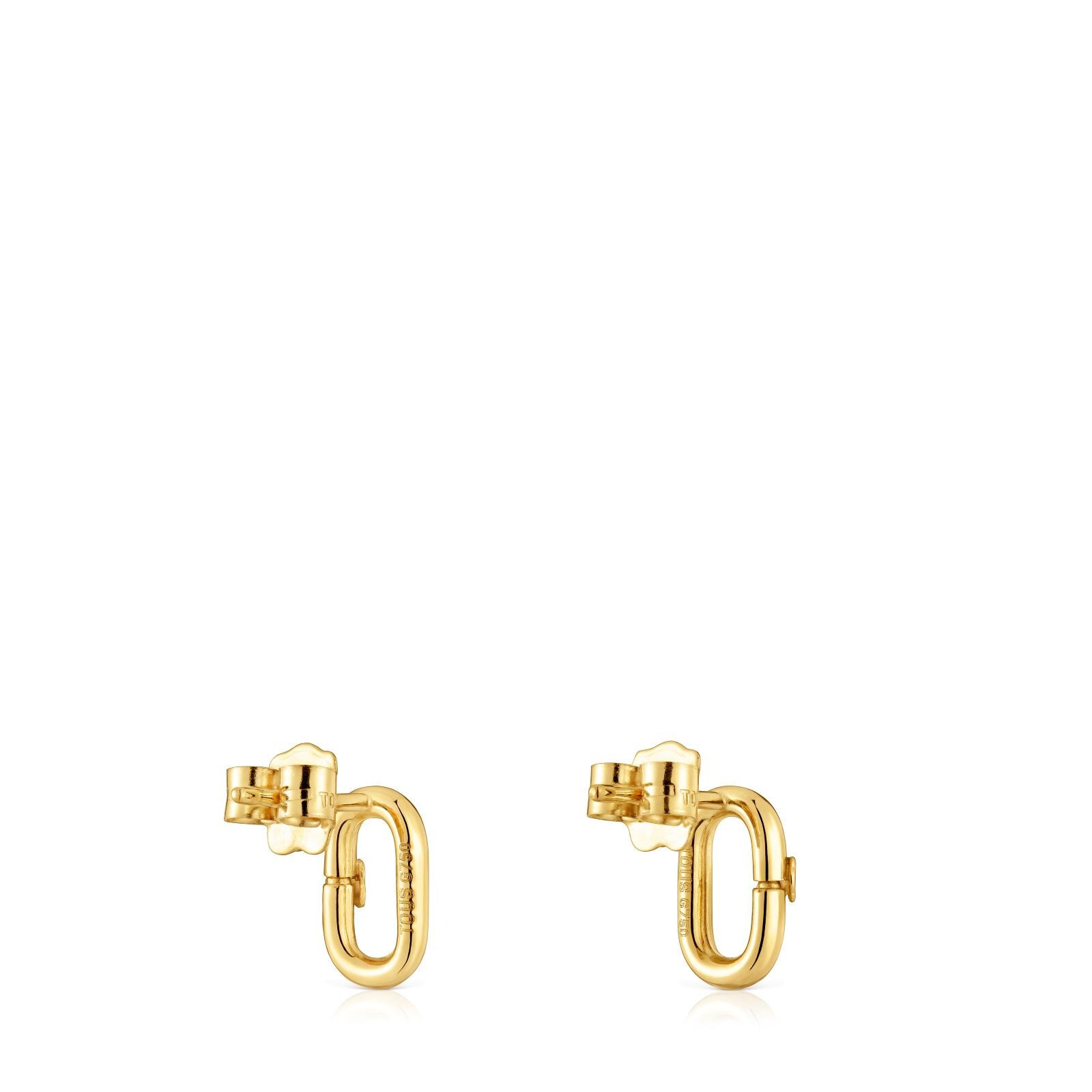 Pendientes pequeños TOUS Hold Oval de oro amarillo 18 kt
