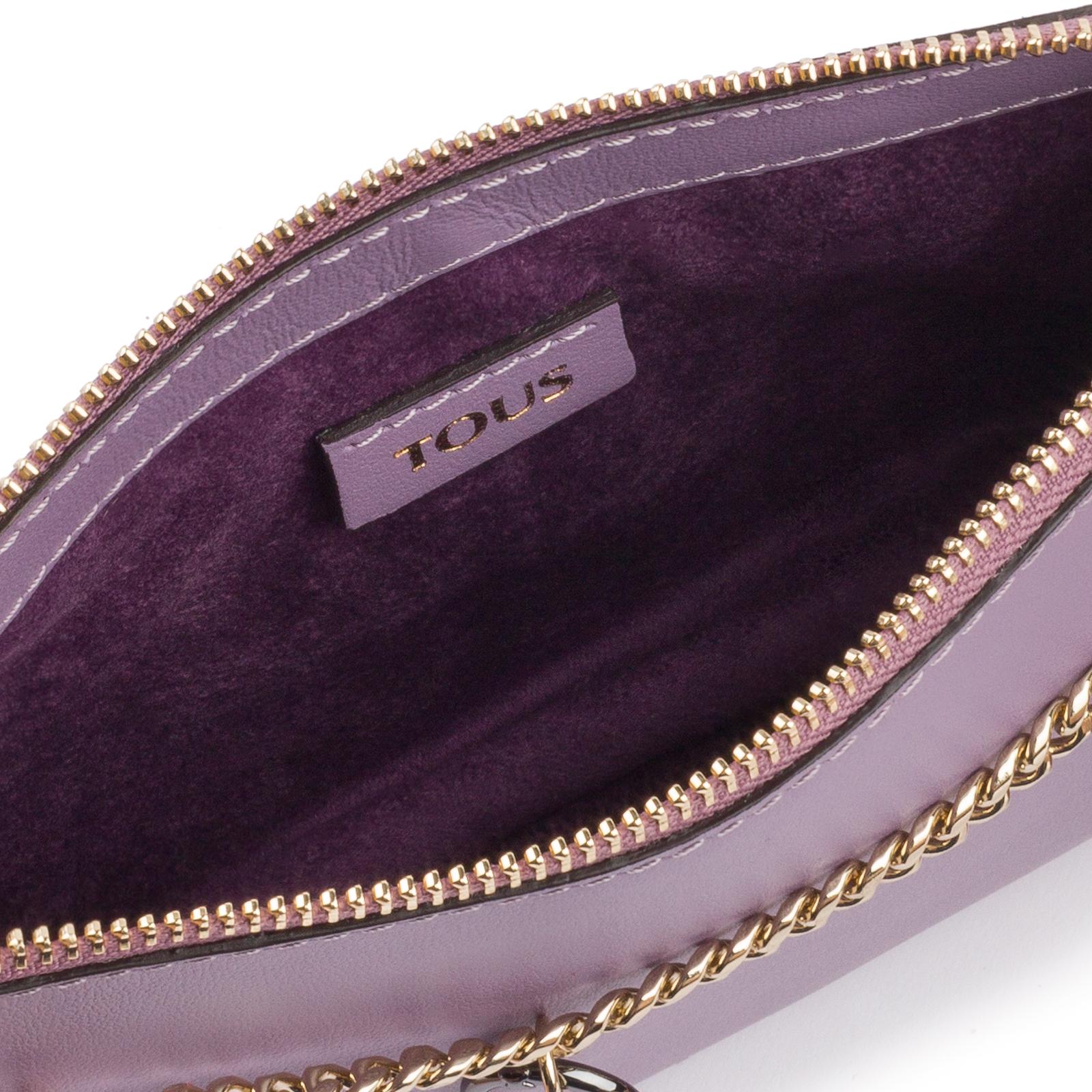 Bandolera New Liz Pendants violeta de piel