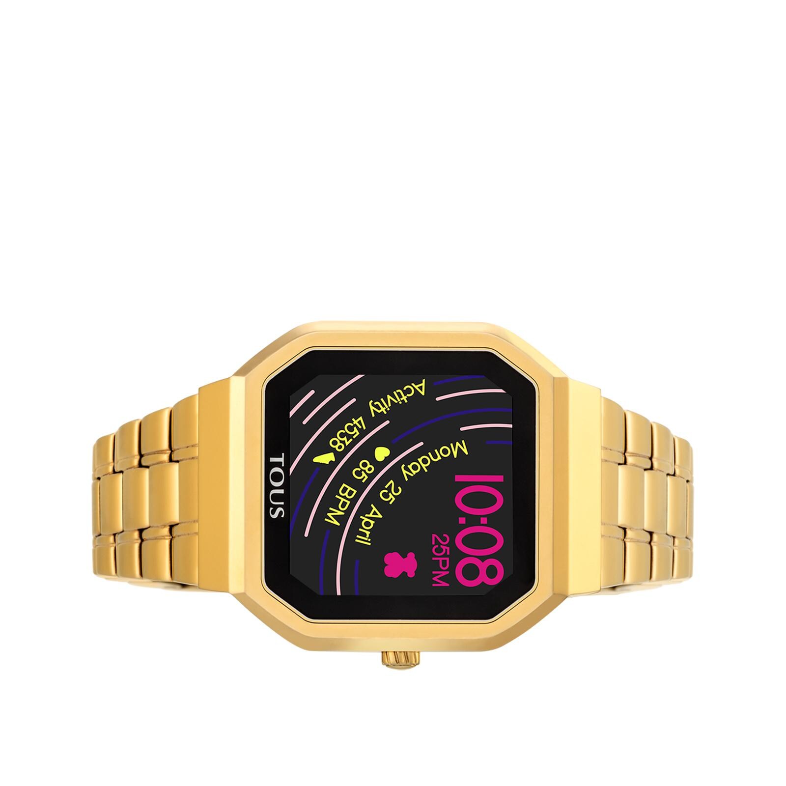 Reloj smartwatch B-Connect de acero IP dorado