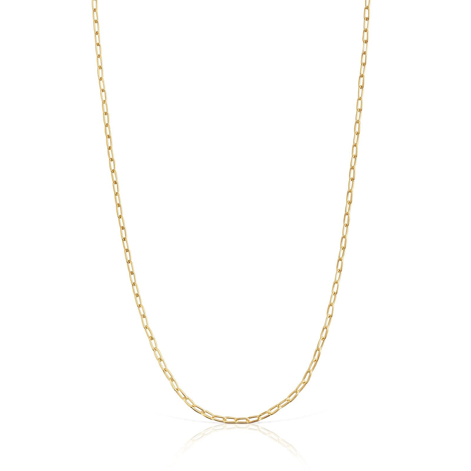 Gargantilla con baño de oro de 18 kt sobre plata con anillas ovales 50 cm TOUS Basics