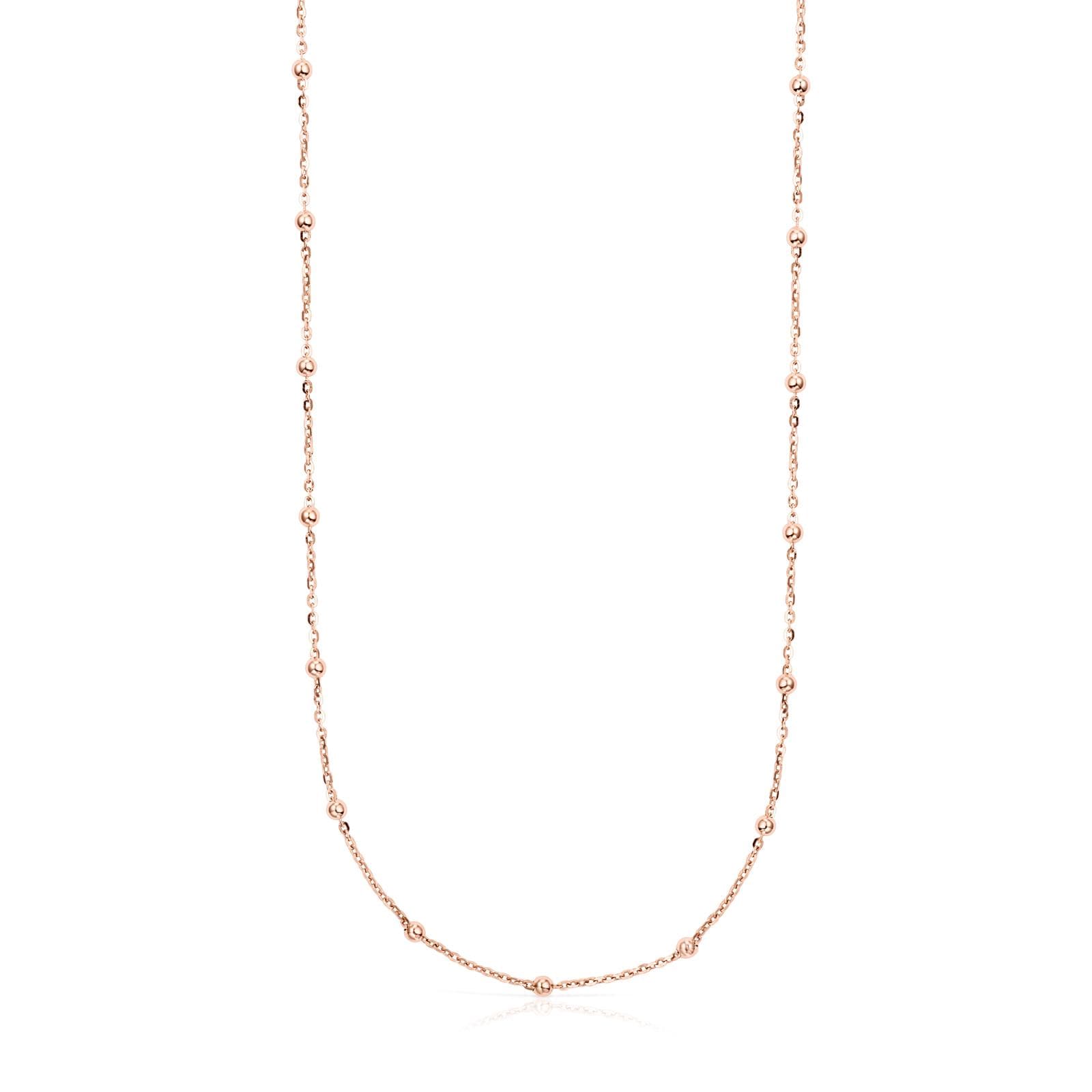 Gargantilla TOUS Chain de plata vermeil rosa con bolas intercaladas