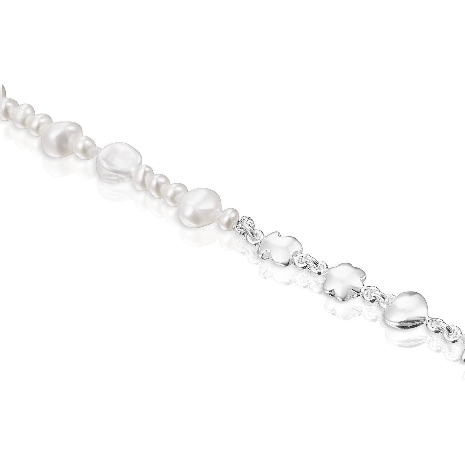 Pulsera de plata y perlas cultivadas con motivos Mini Icons