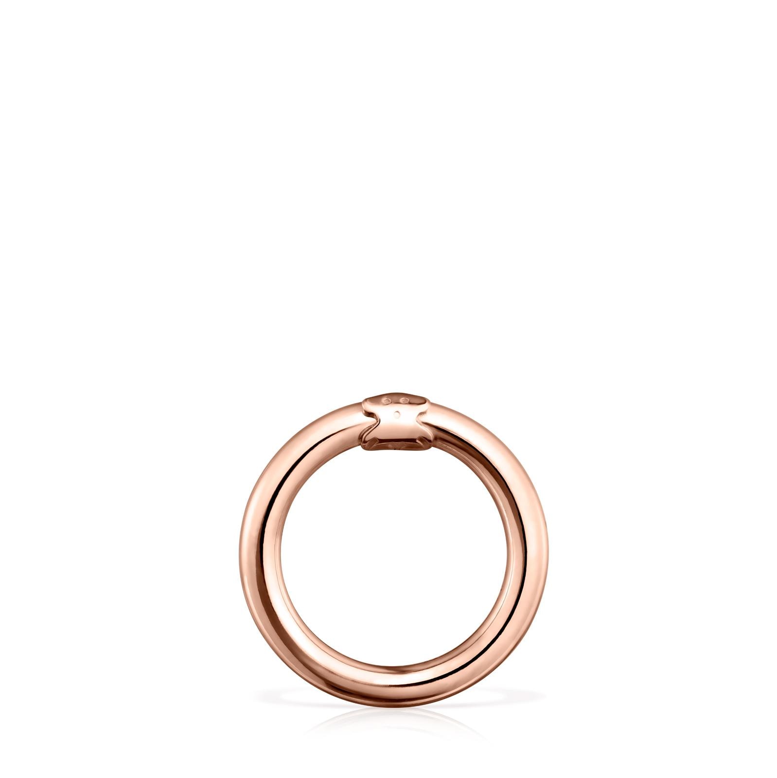 Anilla mediana Hold de plata vermeil rosa