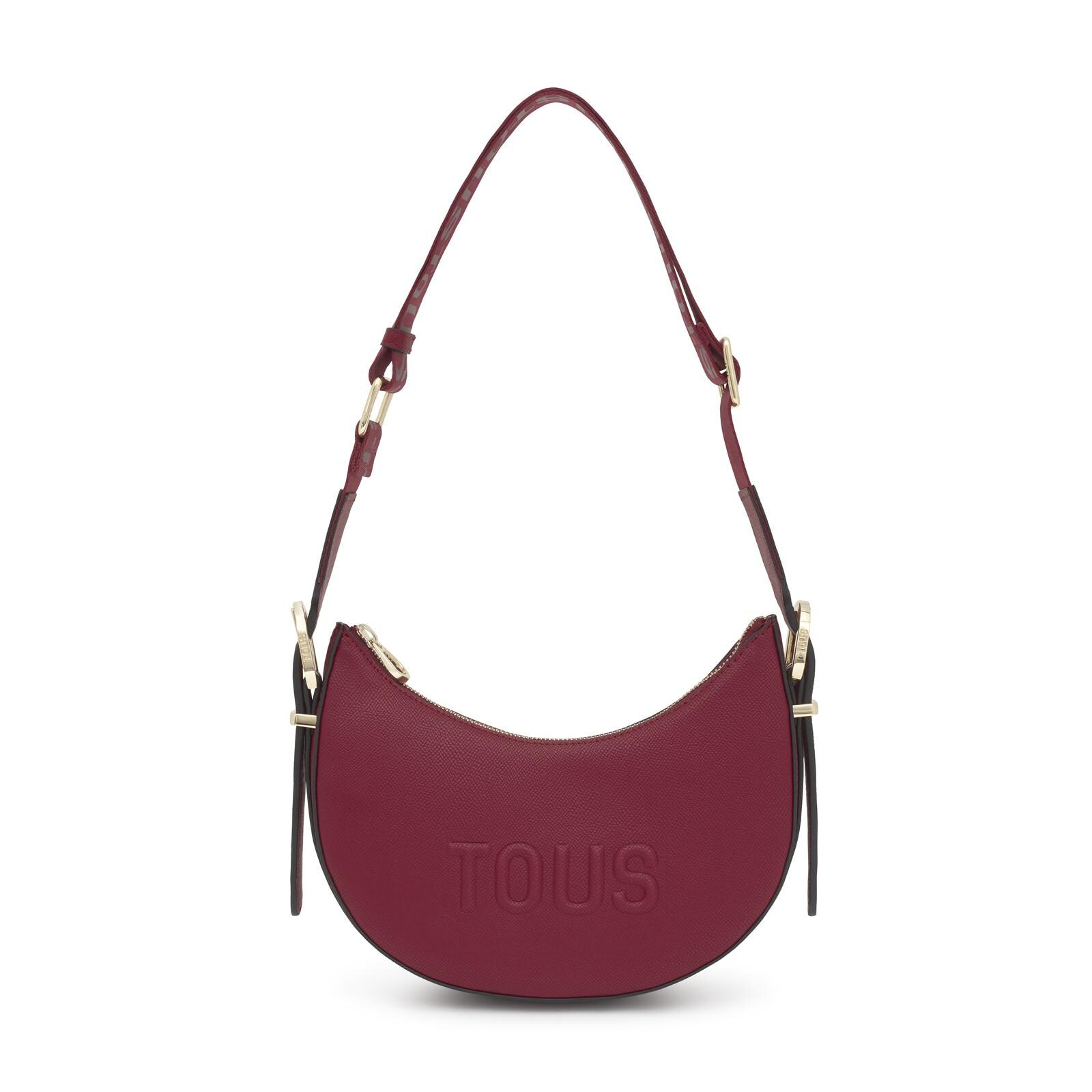 Bolso de hombro bandolera mediano TOUS Brenda de poliuretano en color granate