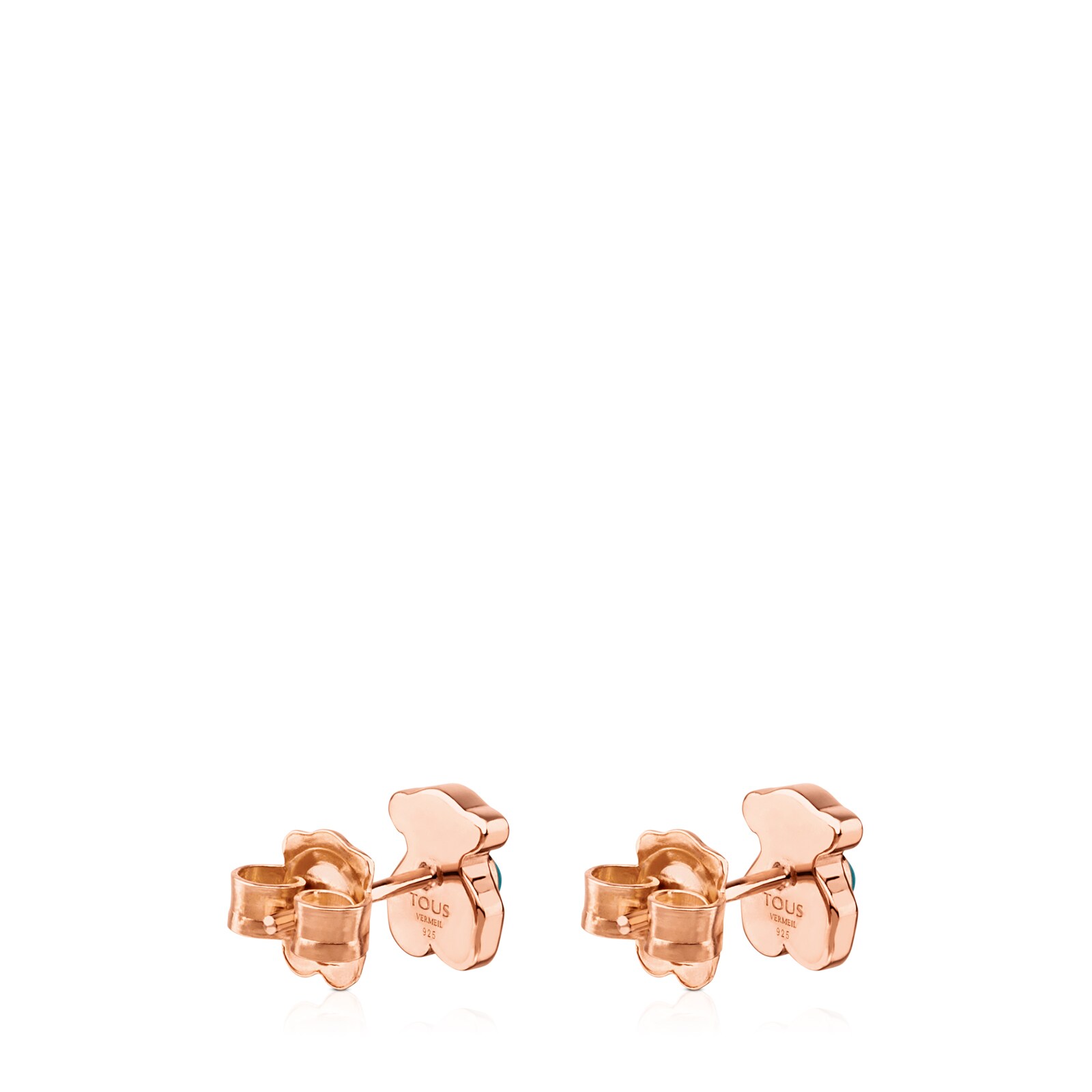 Pendientes de plata vermeil rosa con turquesa Super Power