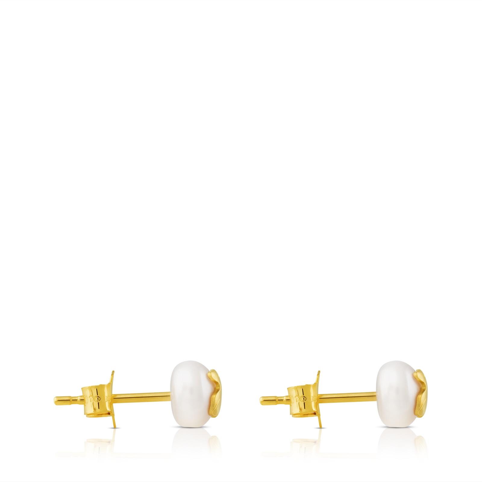 Pendientes en oro y perla cultivada Bear