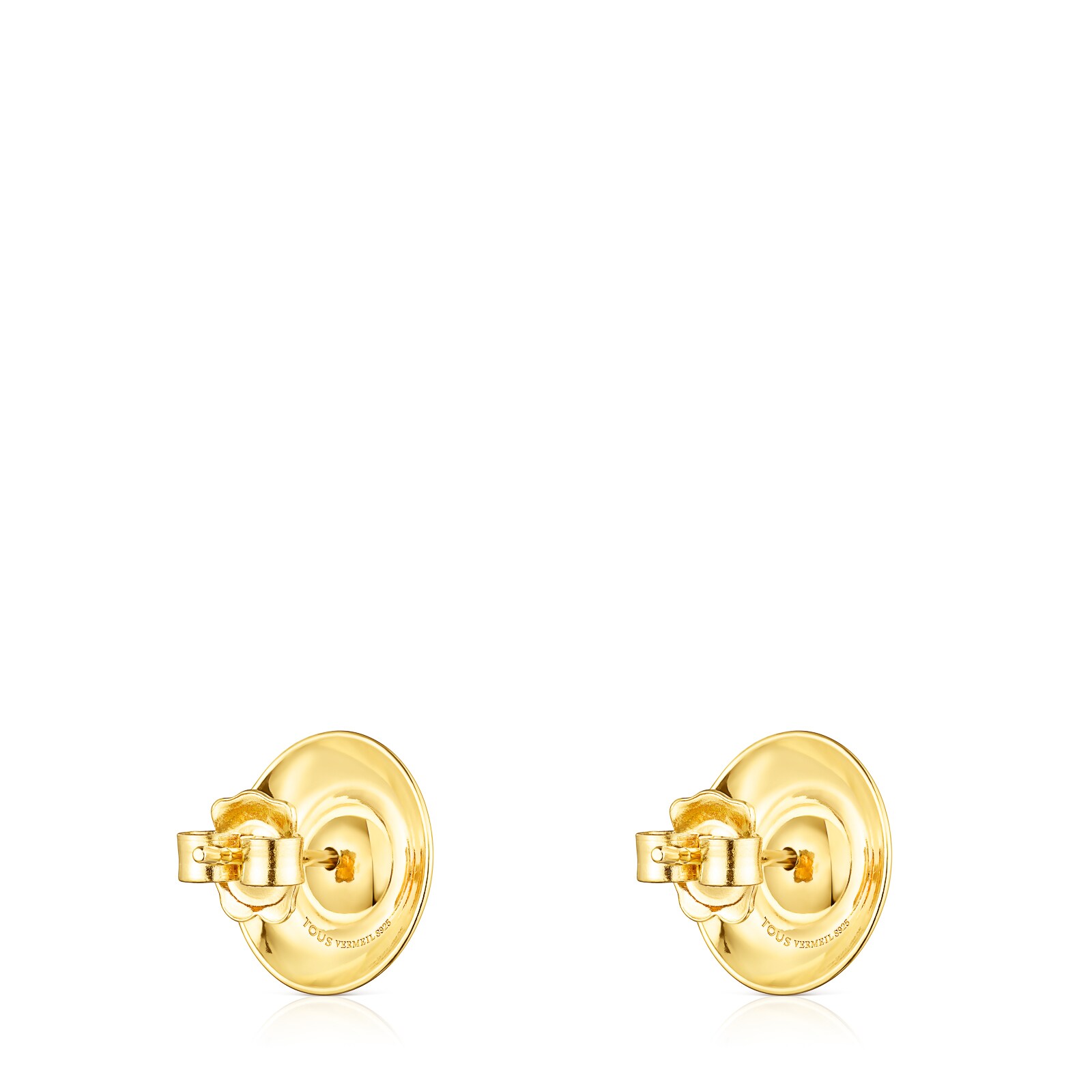 Pendientes pequeños de plata vermeil y perla TOUS Basics disco