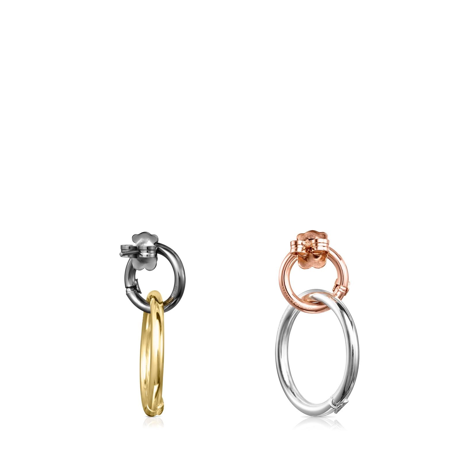 Pendientes de aro Hold de plata de ley “Mix and match”