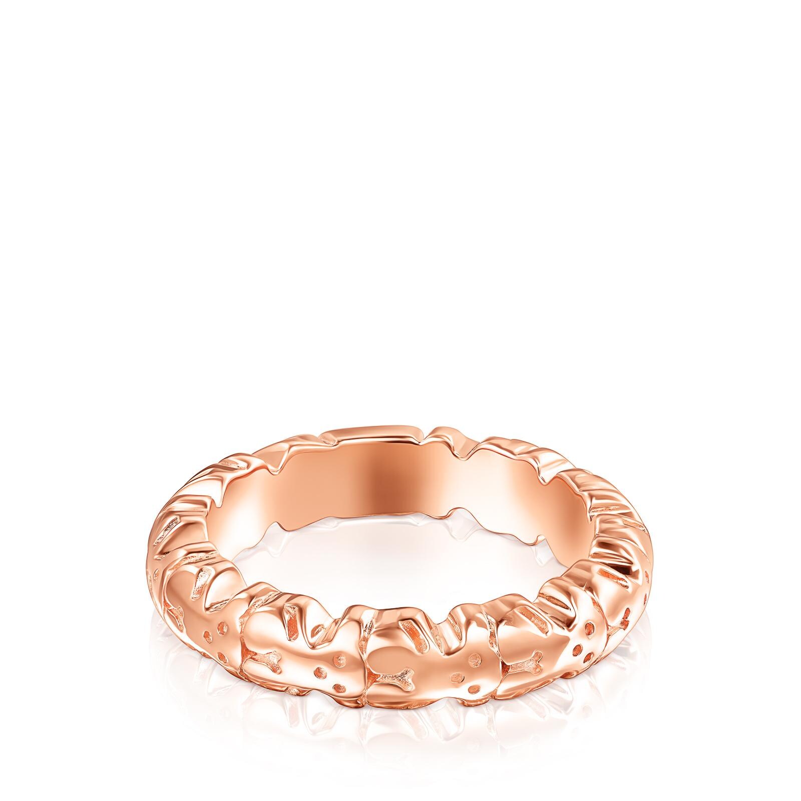 Anillo Straight XL de Plata Vermeil rosa