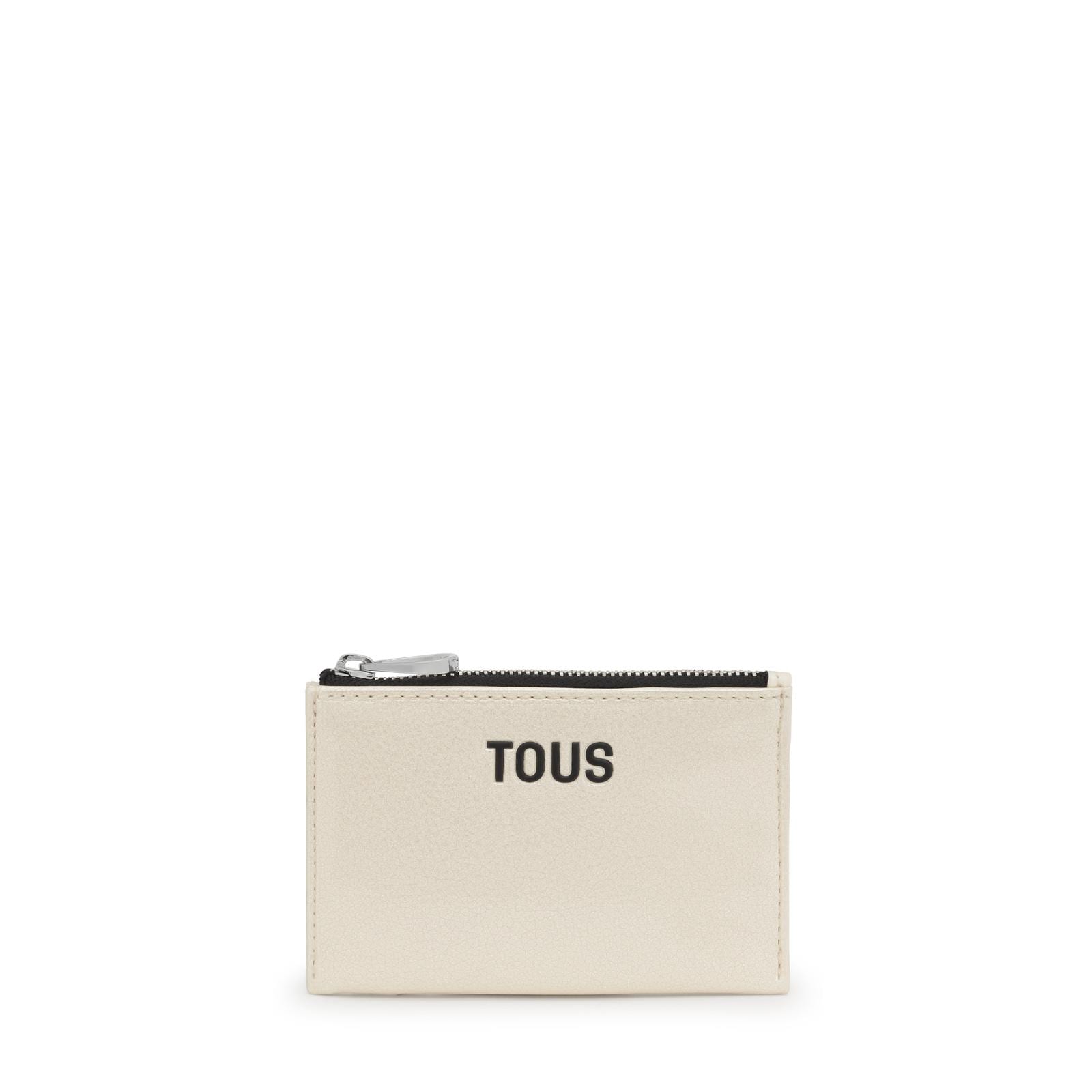 Monedero tarjetero New Dorp de piel sintética en color beige