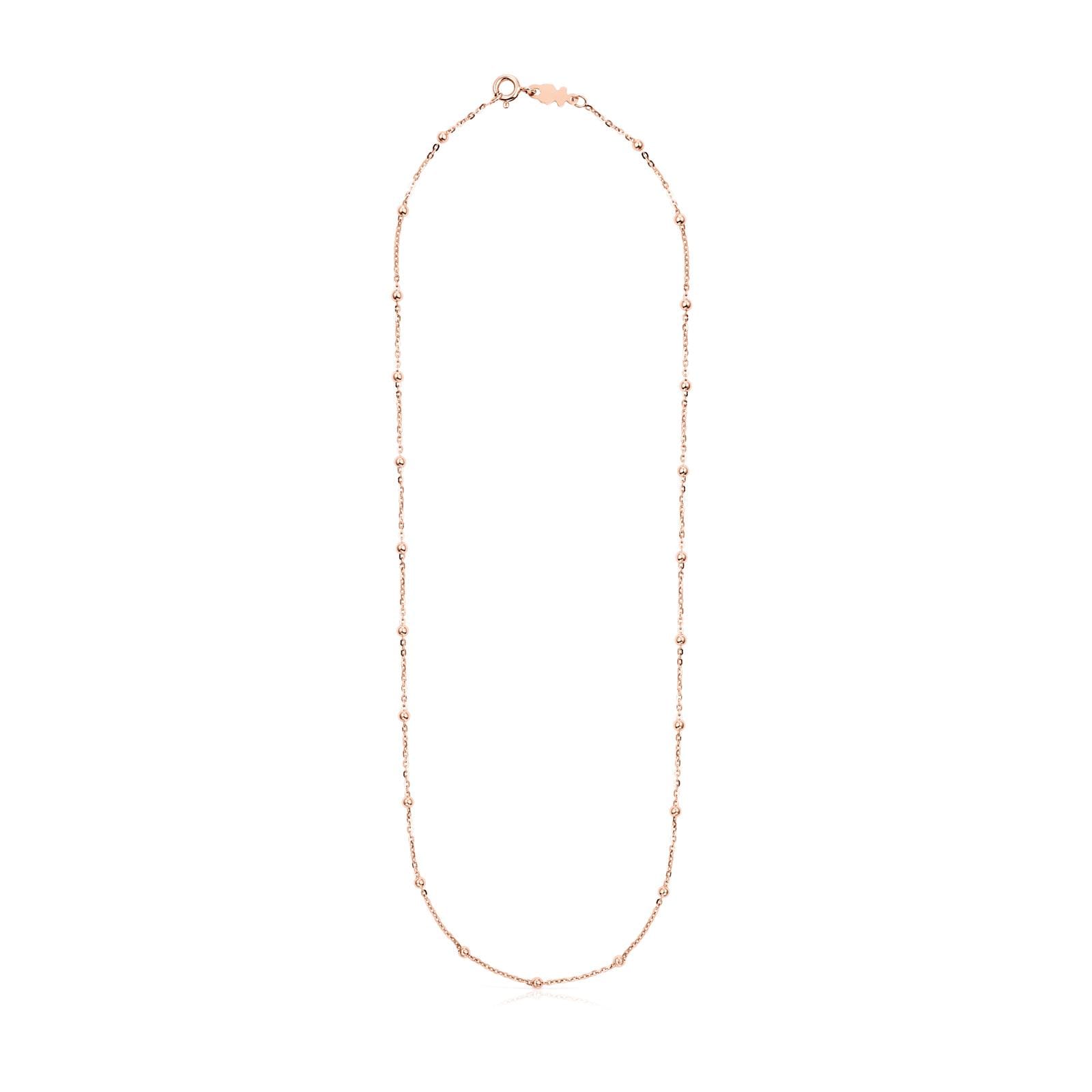 Gargantilla TOUS Chain de plata vermeil rosa con bolas intercaladas
