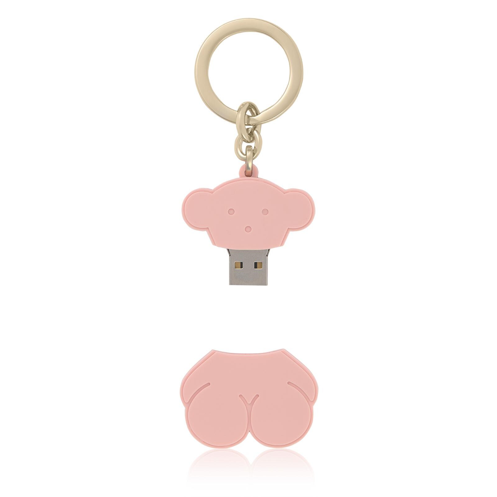 USB Oso Rubber rosa