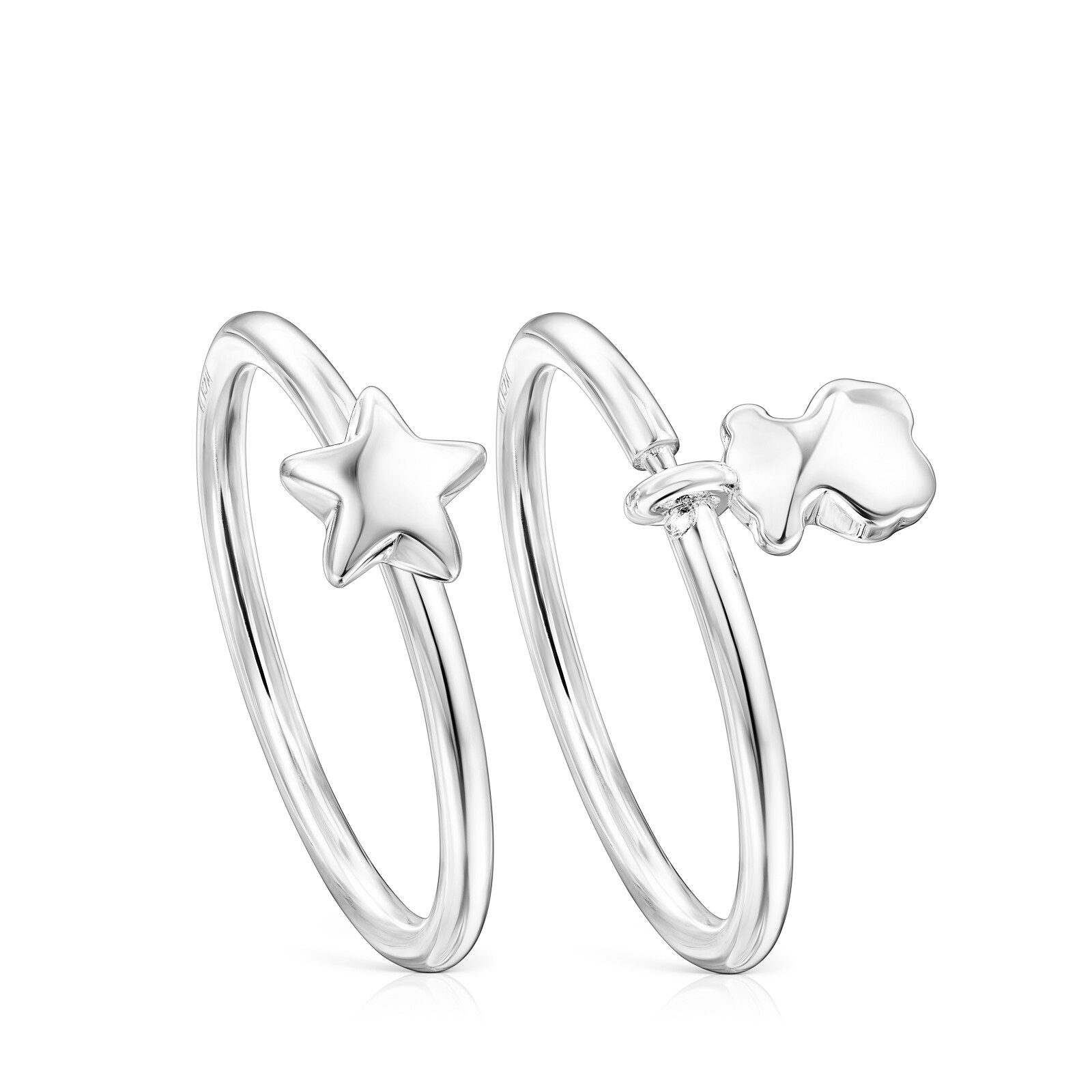Pack de Anillos Mini Icons oso-estrella de Plata