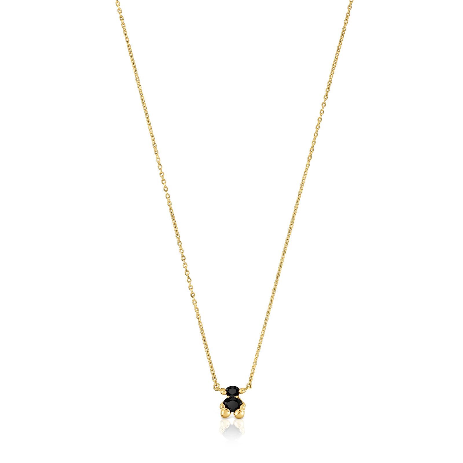 Collar corto motivo oso con baño de oro 18 kt sobre plata y ónix Color Bear Collar corto motivo oso con baño de oro 18 kt sobre plata y ónix Color Bear