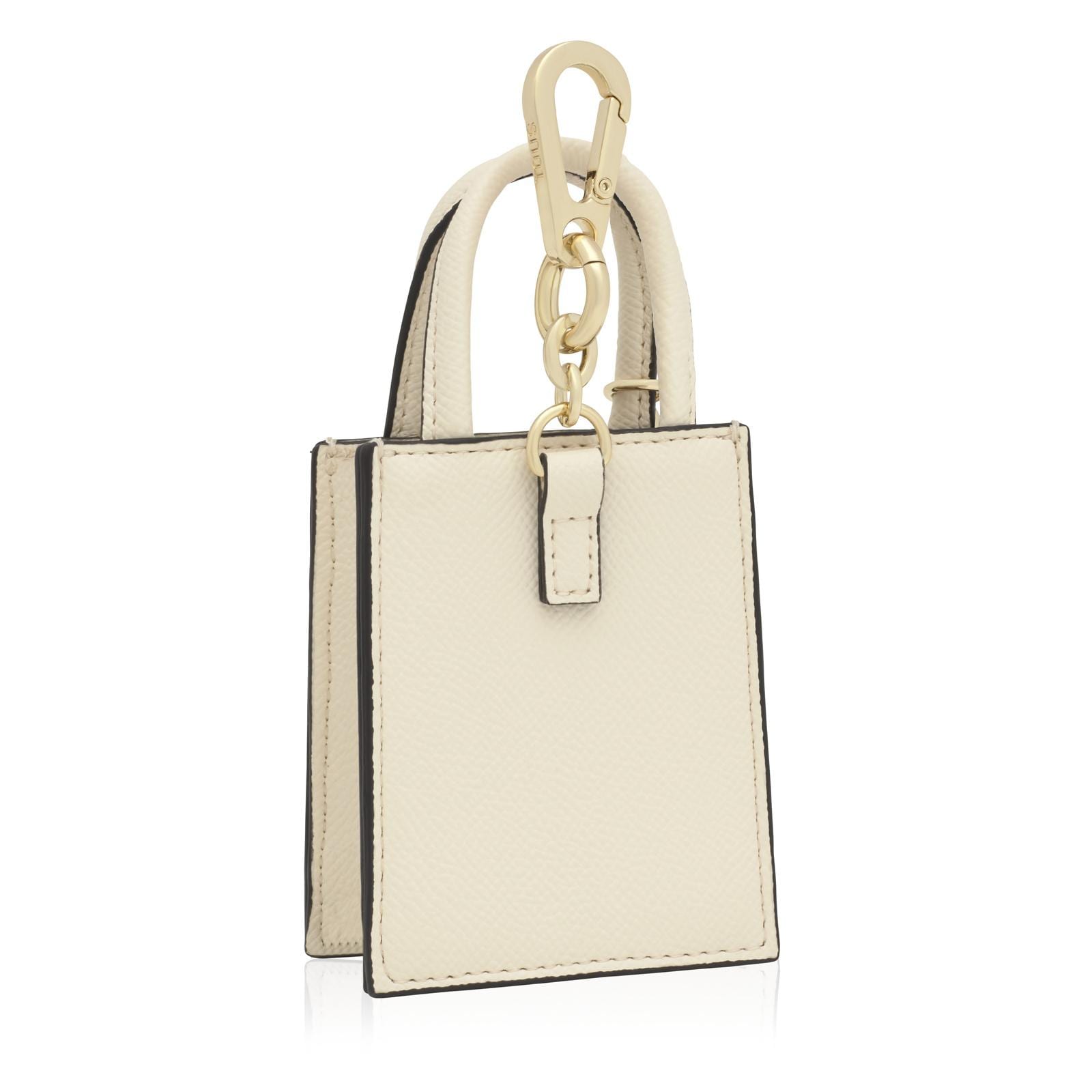 Llavero mini bolso pop en color beige
