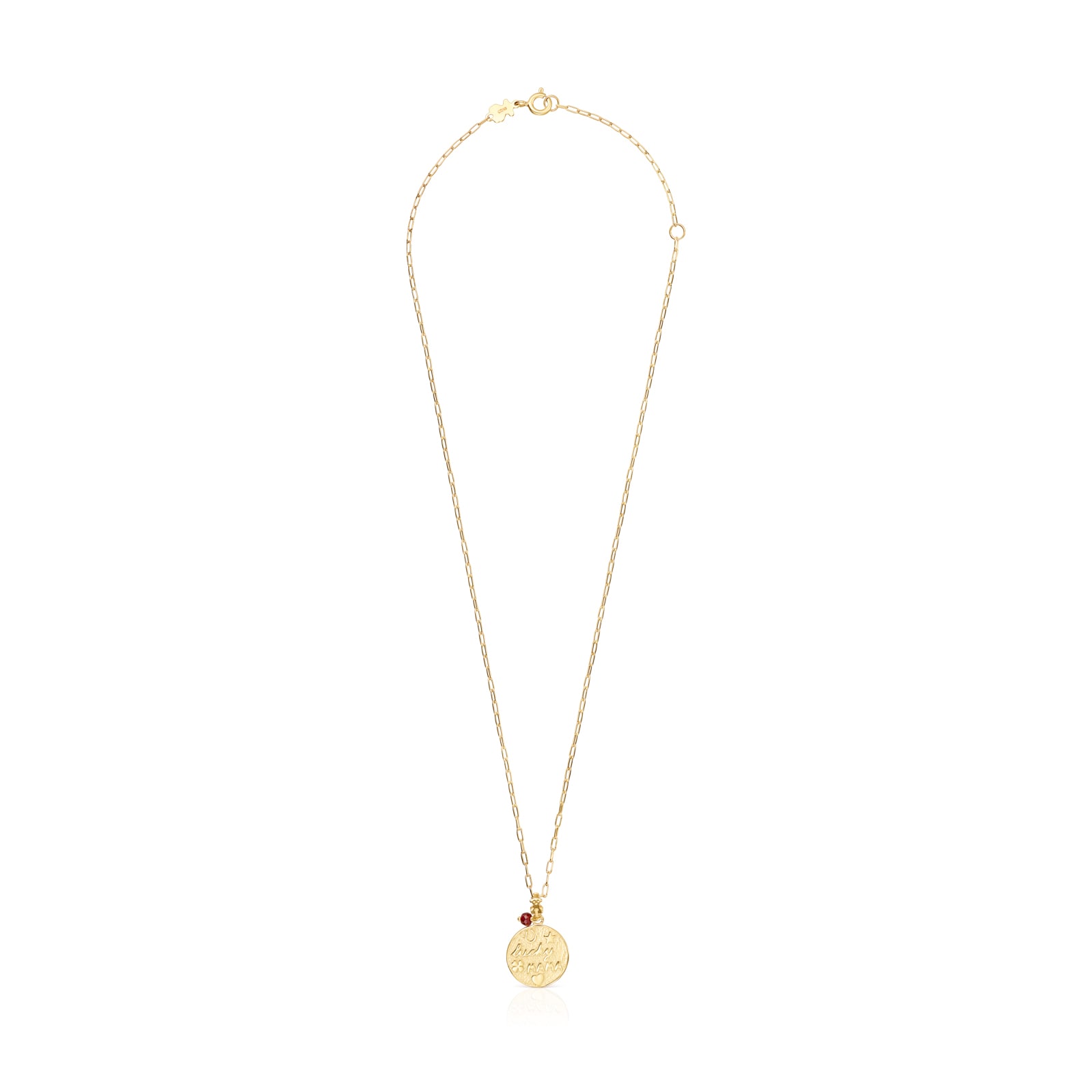 Collar TOUS Good Vibes Mama de plata vermeil y rubí