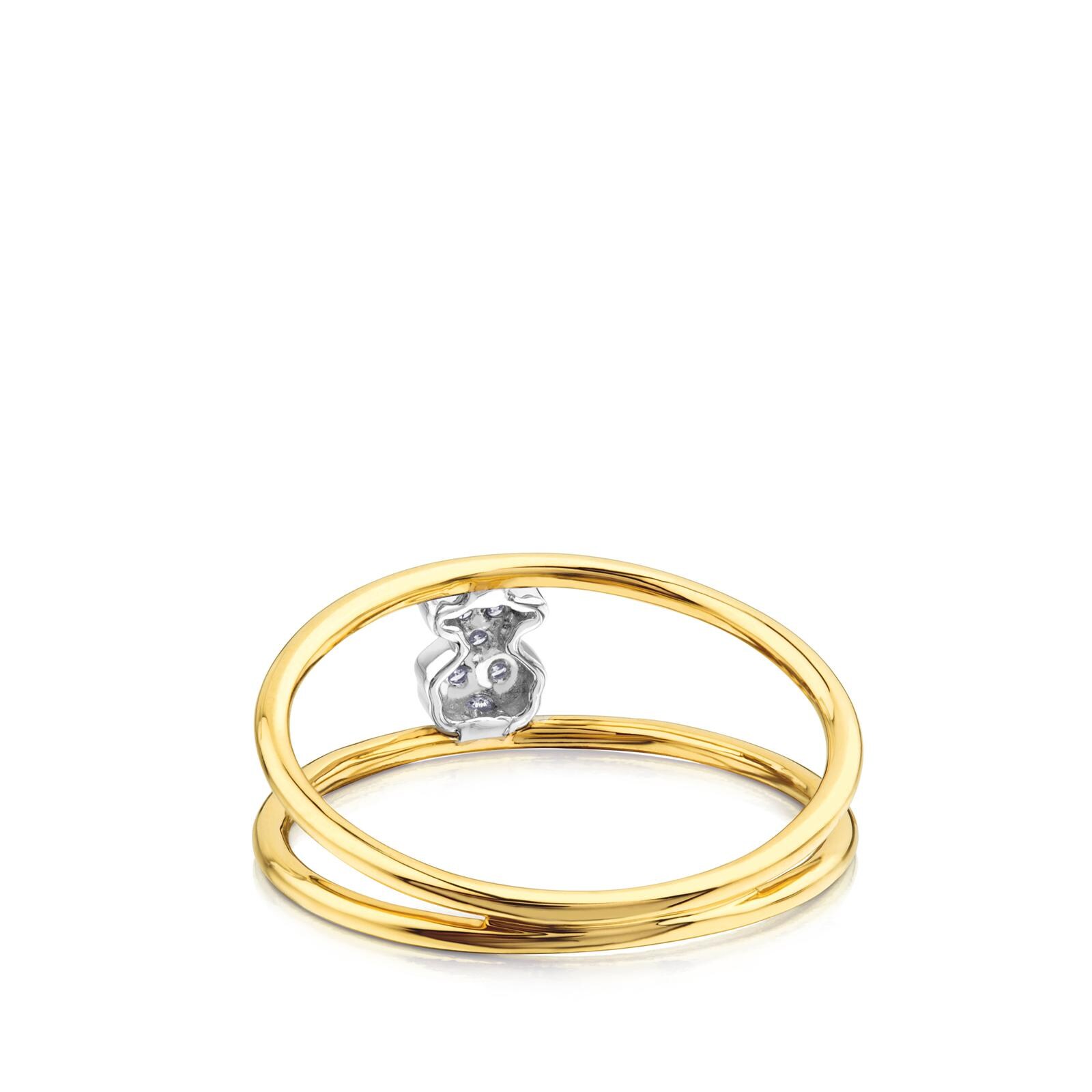 Anillo Puppies de Oro con Diamantes