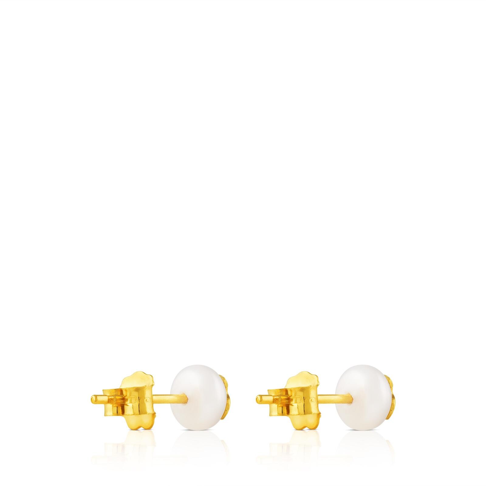 Pendientes en oro y perla cultivada Bear