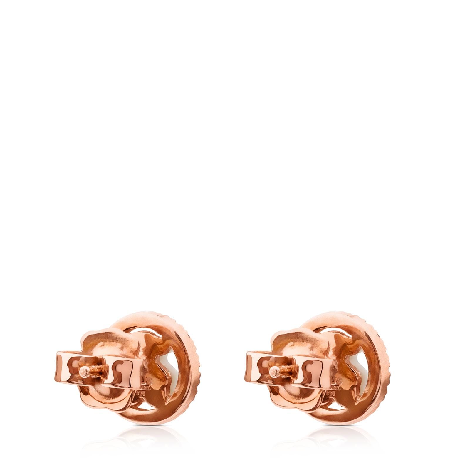 Pendientes Camille de Plata Vermeil rosa con Nácar y Zafiro multicolor