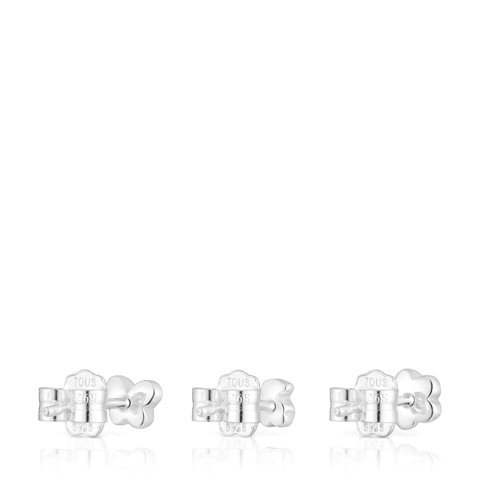 Pack de tres pendientes de plata motivos Bold Motif