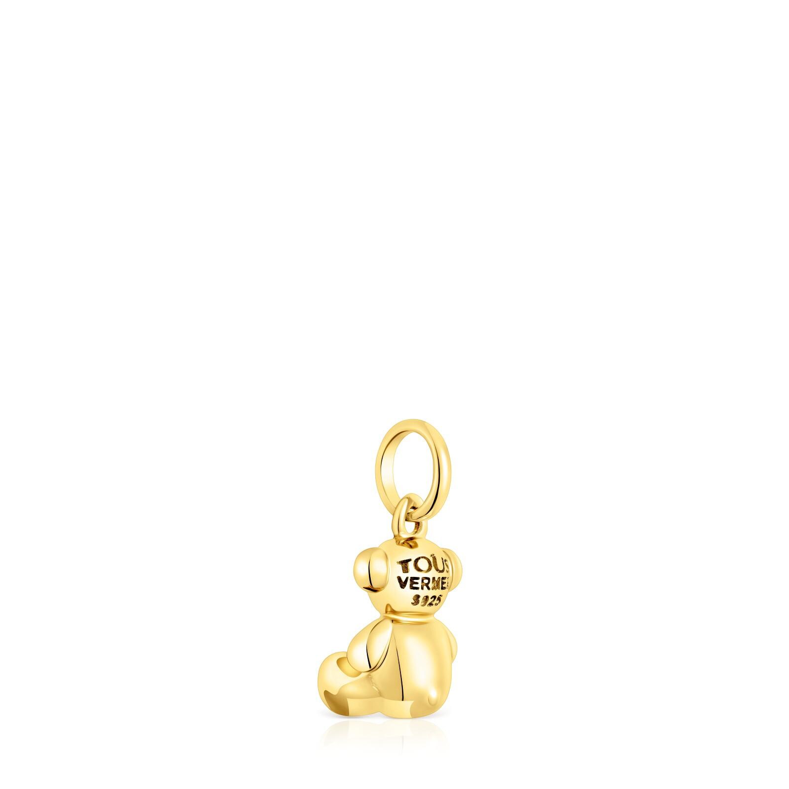 Colgante oso pequeño con baño de oro 18 kt sobre plata TOUS Bold Bear en 3D